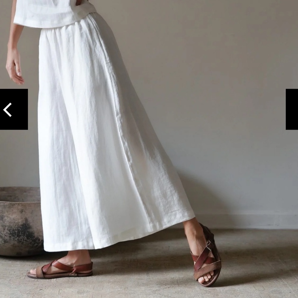 Zii Ropa Linen White Kona Pants XS
